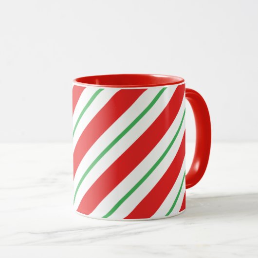 Weihnachts Classic Candy Cane Streifen Tasse (VorderseiteRechts)