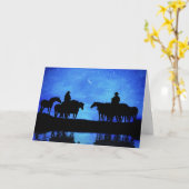 Weihnachts Classic Country Western Cowboys Karte (Gelbe Blume)