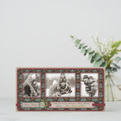 Weihnachts Classic Foto Card Trio Feiertagskarte (Stehend Vorderseite)