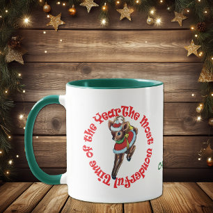 Weihnachts Classic Retro Rentier Wunderschöne Zeit Tasse