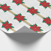 Weihnachts Classy Red Poinsettia Embossed-like Geschenkpapier (Ecke)