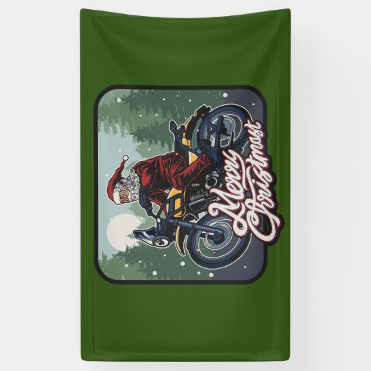 Weihnachts-Claus-Motorrad Banner (Vertikal)