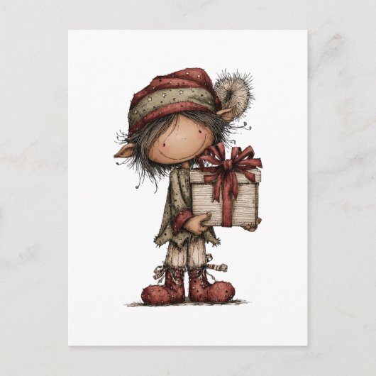 Weihnachts-ClipArt-Sammlung | Teddybär Postkarte (Vorderseite)
