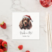 Weihnachts-Cocker Spaniel Dog Personalisierte Getr Serviette (Beispiel)
