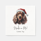 Weihnachts-Cocker Spaniel Dog Personalisierte Getr Serviette (Vorderseite)