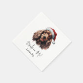 Weihnachts-Cocker Spaniel Dog Personalisierte Getr Serviette (Ecke)