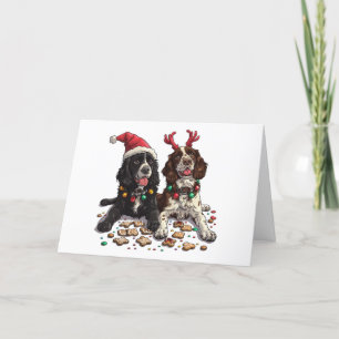 Weihnachts Cocker Spaniel Hunde Feiertagskarte