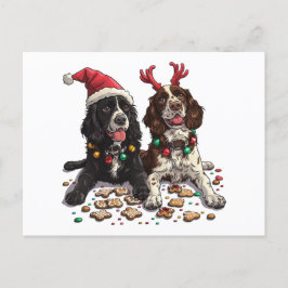 Weihnachts Cocker Spaniel Hunde Feiertagspostkarte