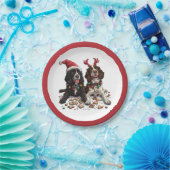 Weihnachts Cocker Spaniel Hunde Pappteller (Party)