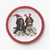 Weihnachts Cocker Spaniel Hunde Pappteller (Vorderseite)