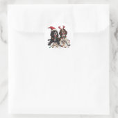 Weihnachts Cocker Spaniel Hunde Runder Aufkleber (Tasche)