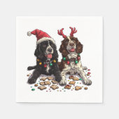 Weihnachts Cocker Spaniel Hunde Serviette (Vorderseite)