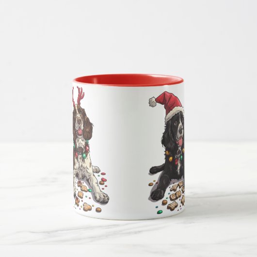 Weihnachts Cocker Spaniel Hunde Tasse (Zentrum)