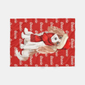 Weihnachts-Cocker Spaniel mit Hundenname Fleecedecke (Vorderseite (Horizontal))