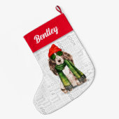 Weihnachts-Cocker Spaniel mit Hundenname Großer Weihnachtsstrumpf (Rückseite (Hängend))