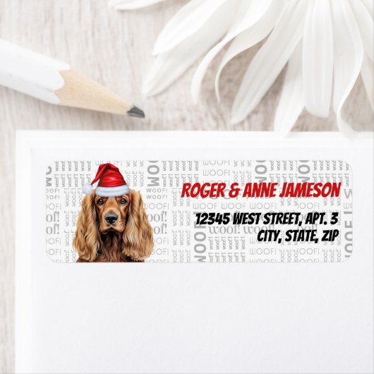 Weihnachts-Cocker-Spaniel-Santa-Rücksendeadresse (Insitu)