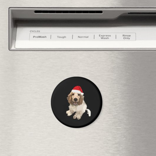 Weihnachts-Cocker Spanisch (Weiß) Essenzieller T - Magnet (In Situ (Geschirrspüler))