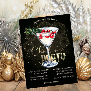 Weihnachts-Cocktail-Feuerwerk Weihnachtsunternehme Einladung