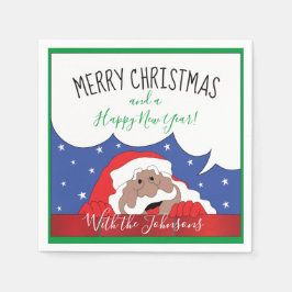 Weihnachts-Cocktail Napkins Weihnachtsmann - Farbe Serviette