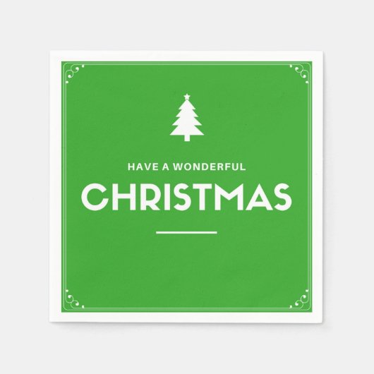 Weihnachts-Cocktail-Papier Napkins, Grün Serviette (Vorderseite)