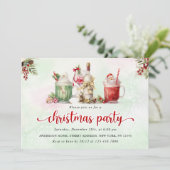 Weihnachts-Cocktail-Party Einladung (Stehend Vorderseite)