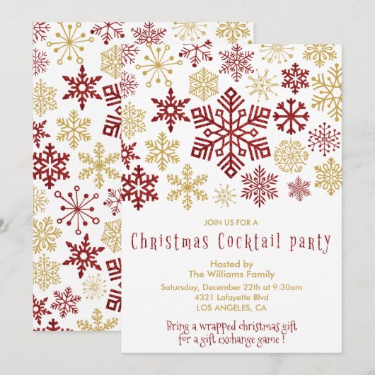 Weihnachts-Cocktail-Party Einladung (Vorne/Hinten)