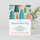 Weihnachts-Cocktail-Party laden Forest Snowfall ei Einladung (Stehend Vorderseite)