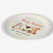 Weihnachts-Cocktail-Party Pappteller (Schrägansicht)