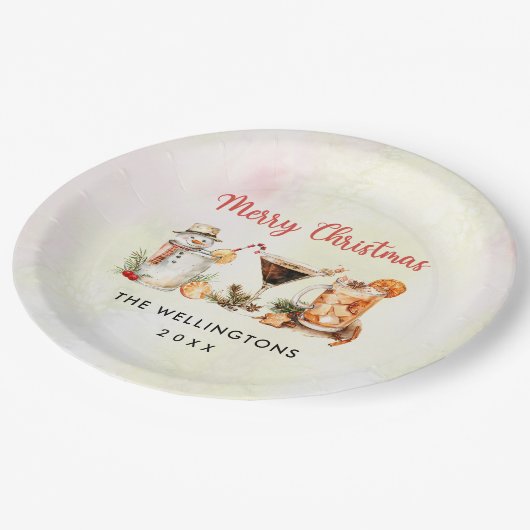 Weihnachts-Cocktail-Party Pappteller (Schrägansicht)