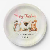 Weihnachts-Cocktail-Party Pappteller (Vorderseite)