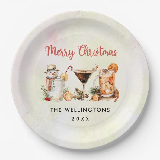 Weihnachts-Cocktail-Party Pappteller (Vorderseite)