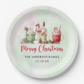 Weihnachts-Cocktail-Party Pappteller (Vorderseite)