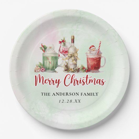Weihnachts-Cocktail-Party Pappteller (Vorderseite)