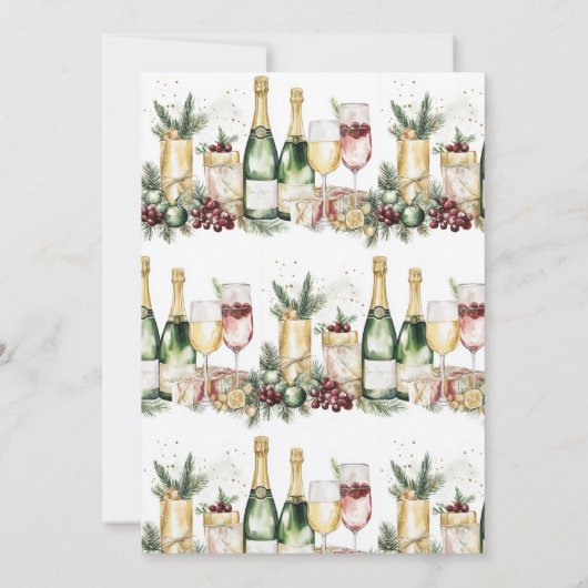 Weihnachts Cocktail Party Spirituosen machen Glanz Einladung (Rückseite)