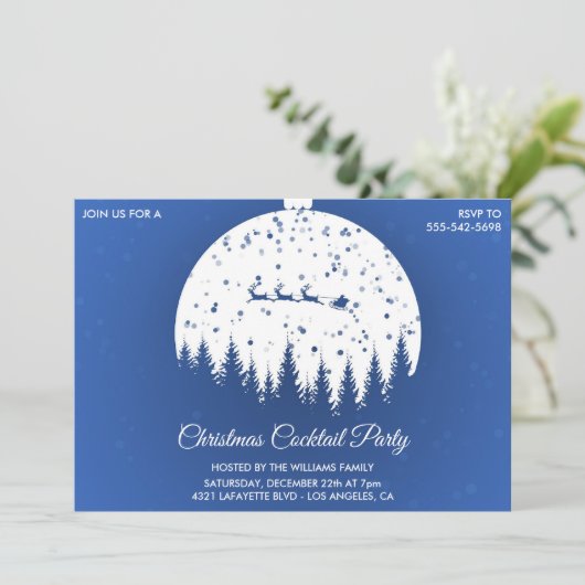 Weihnachts-Cocktail-Party Vintag Einladung (Stehend Vorderseite)