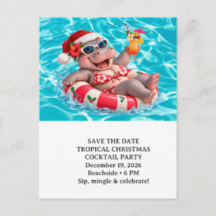 Weihnachts-Cocktail-Poolparty-Einladung Feiertagspostkarte