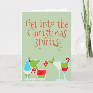 Weihnachts-Cocktail trinken Feiertagskarte