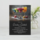 Weihnachts-Cocktailparty Einladung (Stehend Vorderseite)