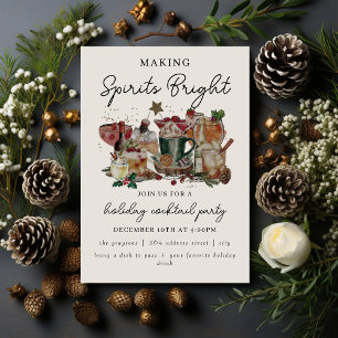 Weihnachts-Cocktailparty-Einladung Frohe Stimmun Feiertagskarte