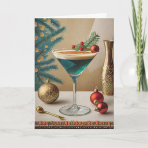 Weihnachts-Cocktailparty im Stil der Mitte des Jah Karte