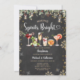 Weihnachts-Cocktailparty 'Making Spirits Bright' Einladung