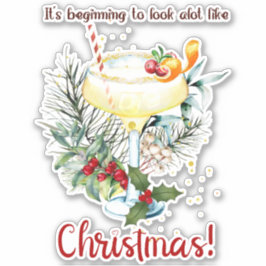Weihnachts-Cocktails Getränke Winterurlaub Aufkleber