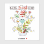 Weihnachts-Cocktails Spirituosen machen hell Aufkleber (Blatt)