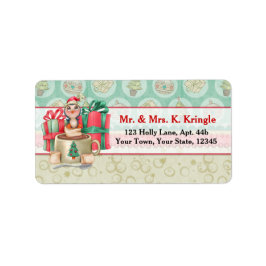 Weihnachts-Cocoa-Penguin-Adressenaufkleber Adressaufkleber