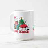 Weihnachts-Coffee-Cup-Design mit festlichen Elemen Kaffeetasse (Vorderseite Links)