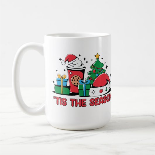 Weihnachts-Coffee-Cup-Design mit festlichen Elemen Kaffeetasse (Links)