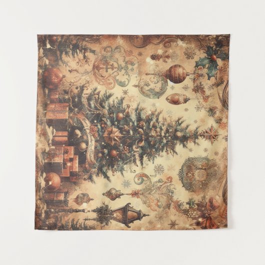 Weihnachts-Collage Band Wandteppich (Vorderseite (Horizontal))