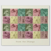 Weihnachts-Collage für Familien Geschenkpapier (Flach)