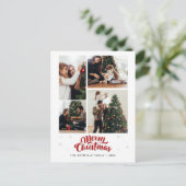 Weihnachts-Collage Typografie Feiertagspostkarte (Stehend Vorderseite)