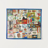 Weihnachts-Collage von Santas und Szenen Wandteppich (Vorderseite (Horizontal))